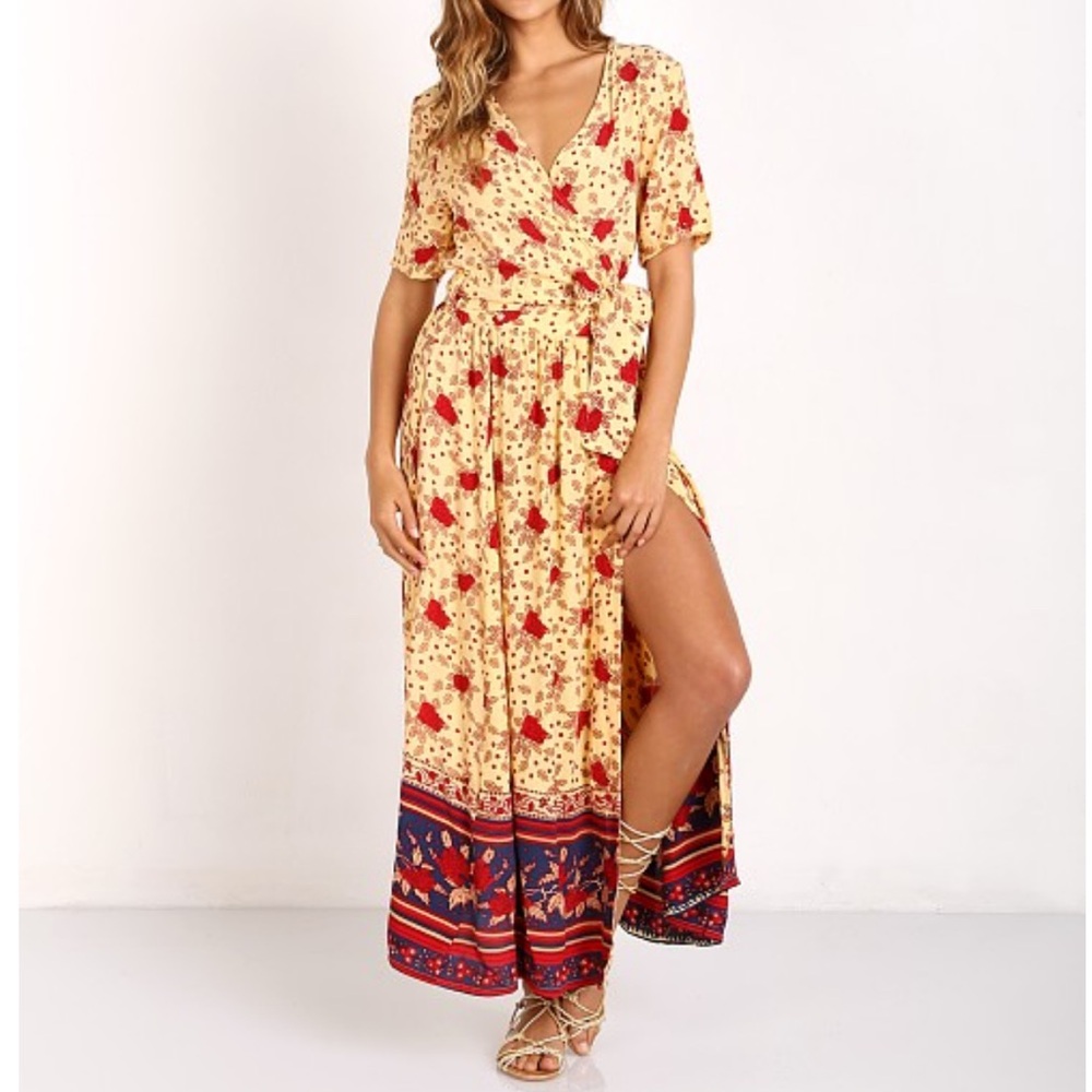 Faithfull the Brand x Anthropologie Sz 6 Adela Maxi Rose Garden Print Midi • NEW